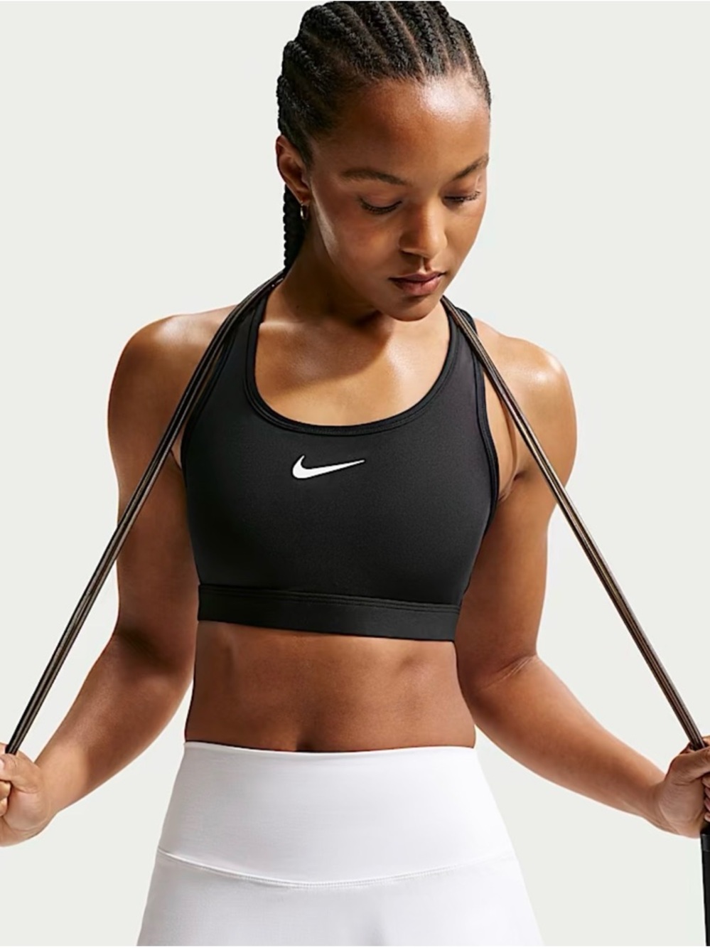 Nike Dri-FIT Sports Bra Black Logo Size Medium